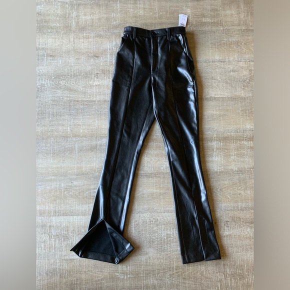 Abercrombie & Fitch The Skinny Ultra High Rise Faux Leather Ankle Slit Pants 26L - Picture 13 of 13